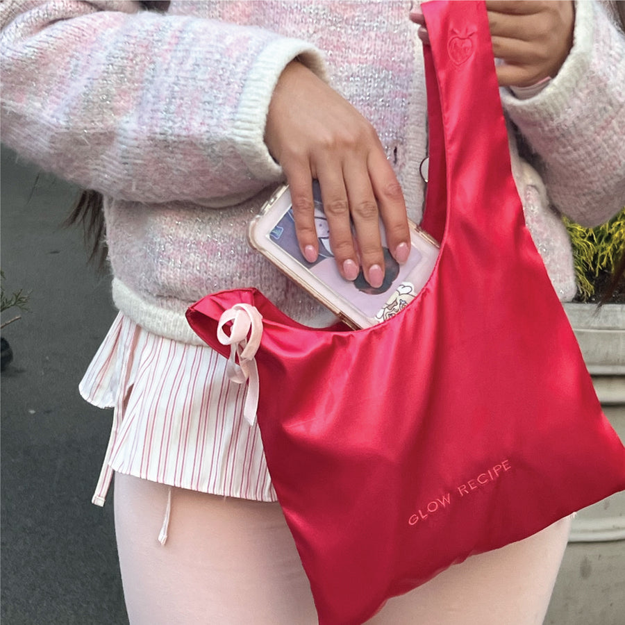borsa con nodo in raso fragola
