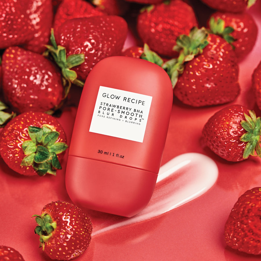 gocce sfocate per pori levigati alla fragola bha